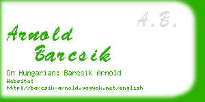 arnold barcsik business card